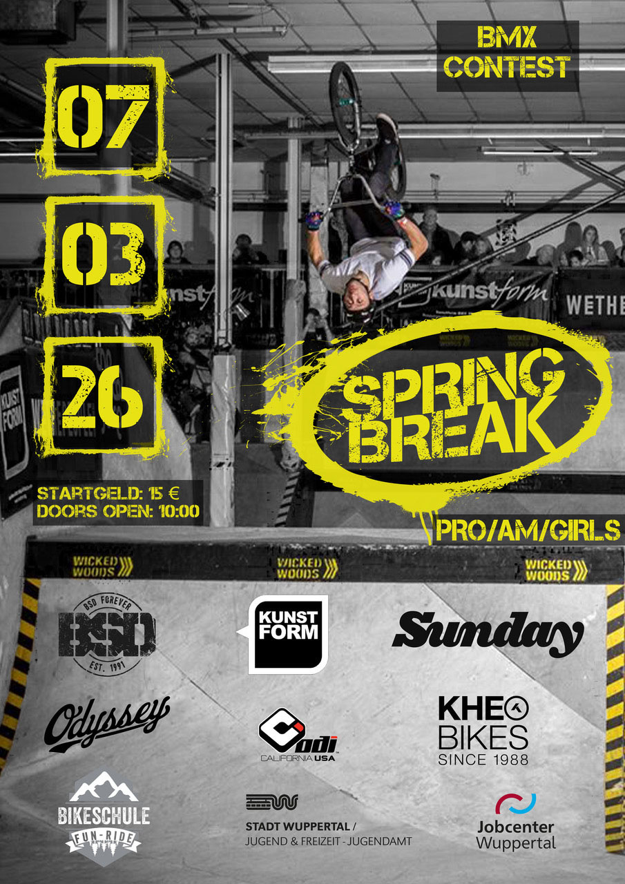 Save the date! Am 07. März 2026 geht der Springbreak-Contest in der Wicked Woods Wuppertal in die nächste Runde.