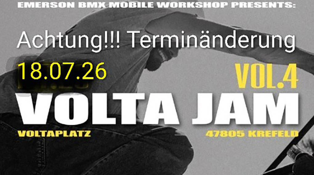 Street, Dirt, Miniramp: Am 18. Juli 2026 geht der Volta BMX Jam in Krefeld in die vierte Runde. Hier erfährst du mehr.