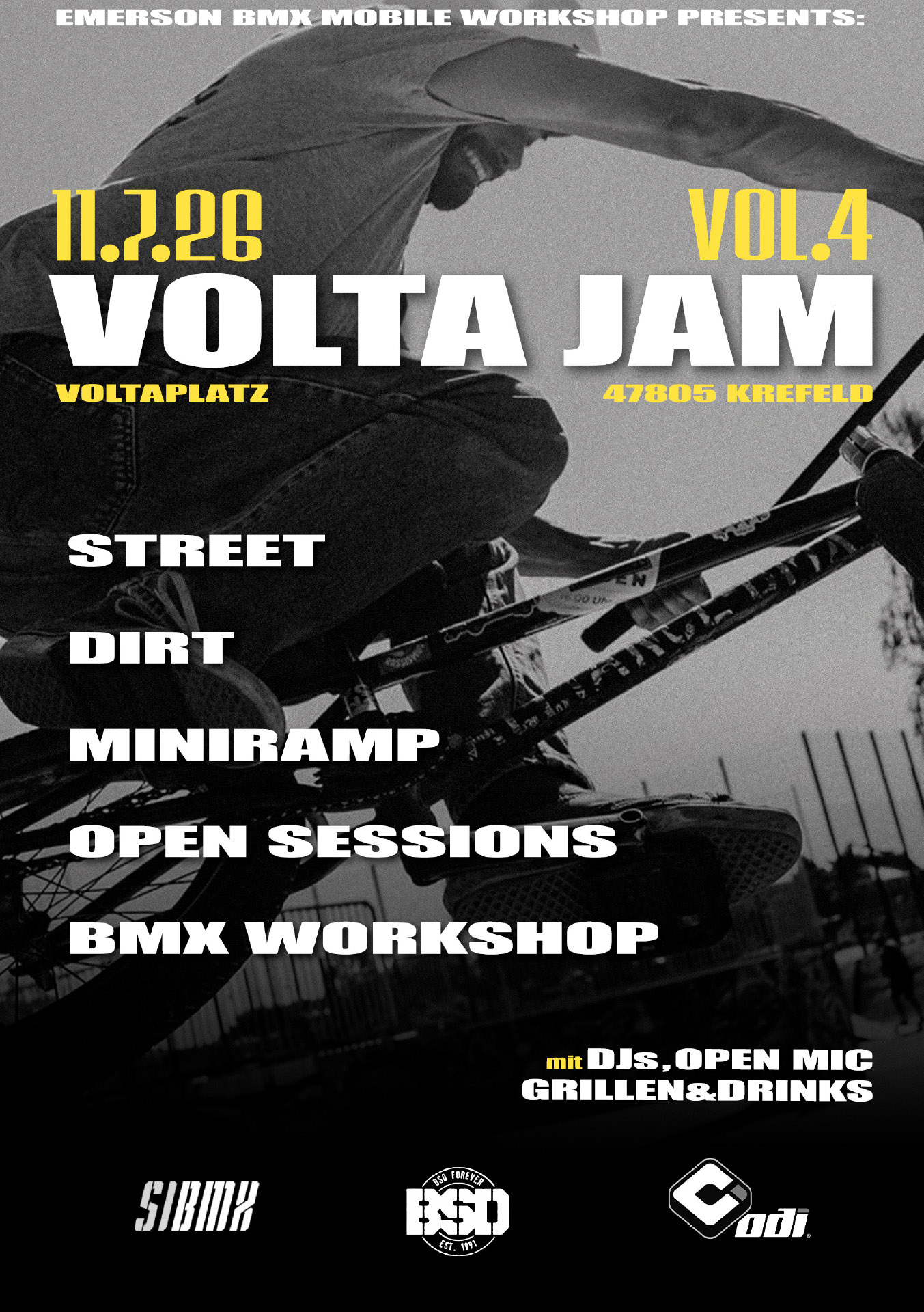 Street, Dirt, Miniramp: Am 11. Juli 2026 geht der Volta BMX Jam in Krefeld in die vierte Runde. Hier erfährst du mehr.