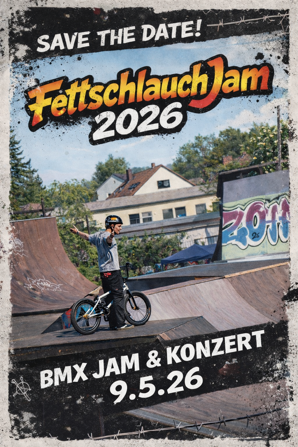 Save the date! Der Fettschlauch BMX Jam im Skatepark Coburg geht am 09. Mai 2026 in die 4. Runde. Weitere Infos gibt es hier.