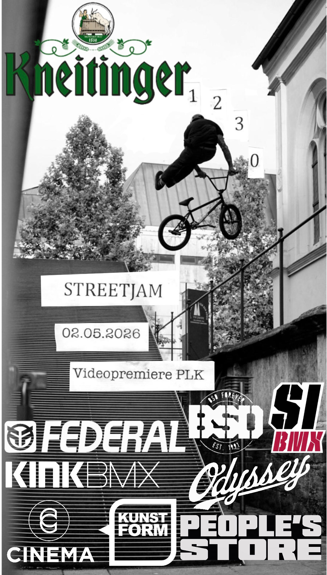 Das sollte man sich nicht entgehen lassen! Die 1230 Gang lädt am 02. Mai 2026 zu einem BMX-Streetjam nach Regensburg ein.