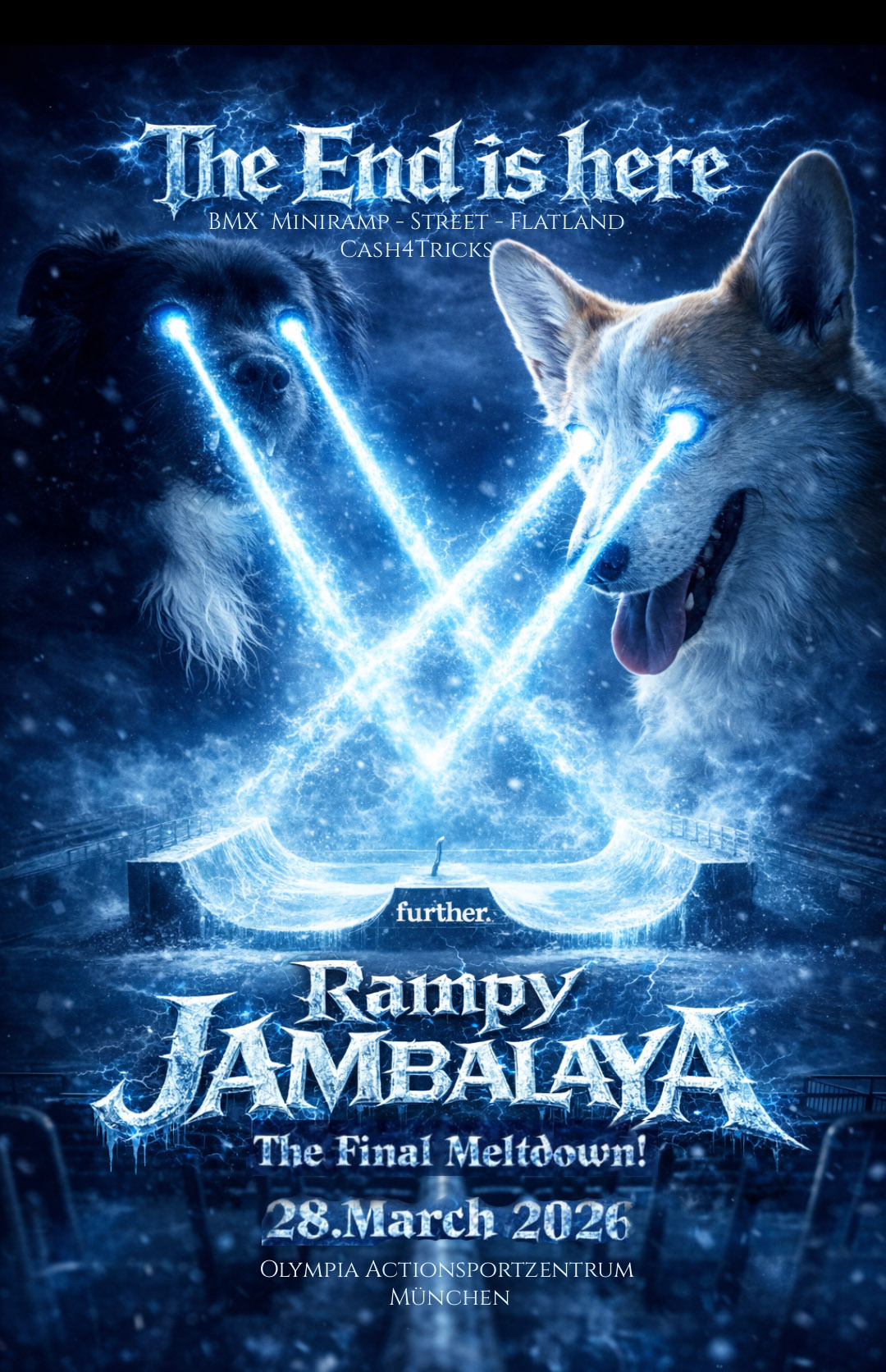 Zum Ende der Übergangslösung im Müncher OIympia Actionsportzentrum lädt Ride Further zum Rampy Jambalaya mit Cash 4 Tricks uvm.