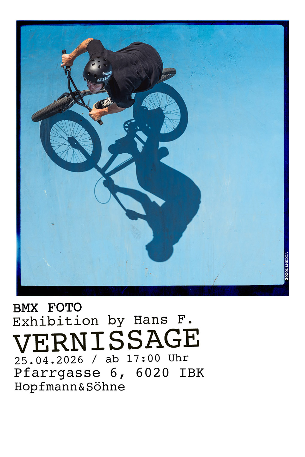 Hans Friedrich zeigt am 25. April 2026 einige seiner besten BMX-Fotos der vergangenen Jahre im Hopfmann & Söhne in Innsbruck.