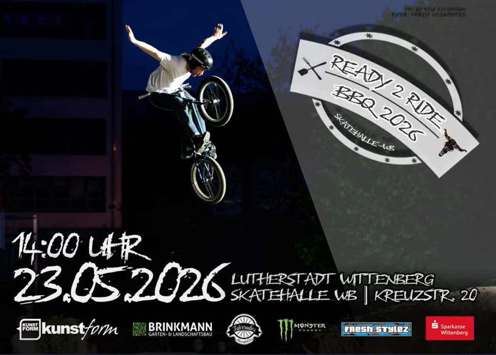 Genaue Infos gibt es noch nicht, doch so viel steht fest: Ein Besuch des Ready 2 Ride BBQs in der Skatehalle Wittenberg lohnt sich immer!