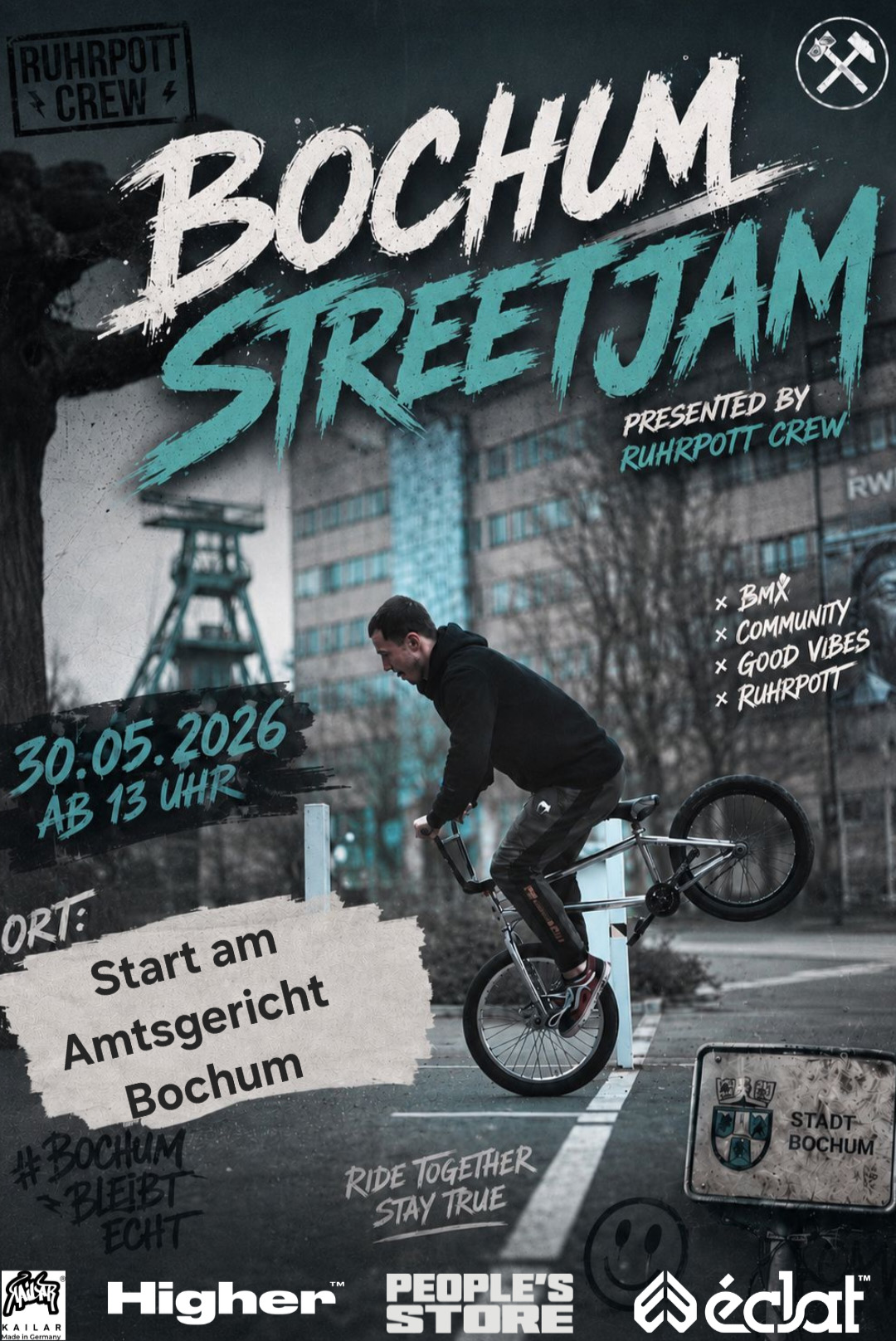Am 30. Mai 2026 lädt die Ruhrpott Crew zu einem Streetjam nach Bochum. Los geht es Amtsgericht und der Tag endet an der Zeche Bochum.