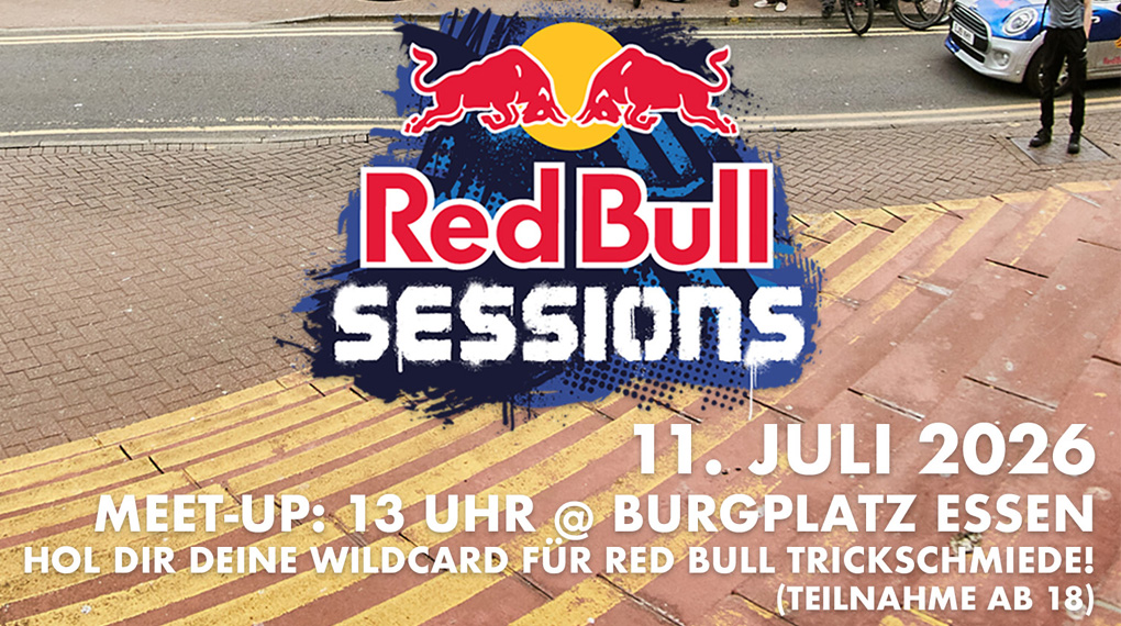 Am 11.06.2026 hast du die Chance, dir in Essen bei Red Bull Sessions einen Startplatz für die Red Bull Trickschmiede zu sichern.