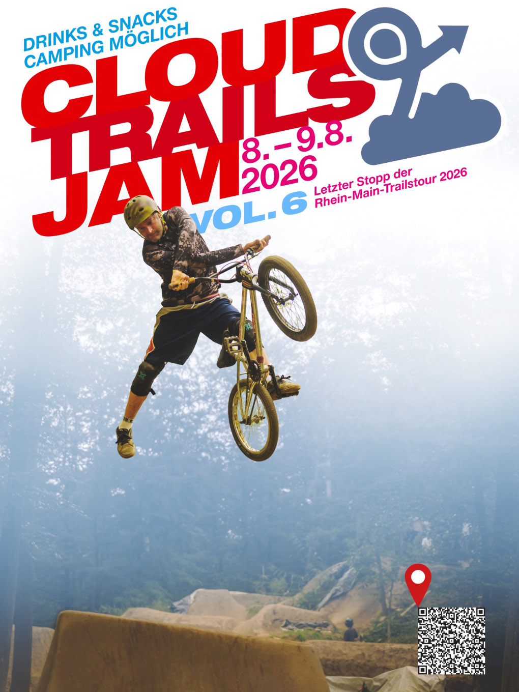 Der Cloud 9 Trailsjam 2026 findet vom 08. bis 09. August statt und ist gleichzeitig der letzte Stopp der diesjährigen Rhein-Main-Trailstour.