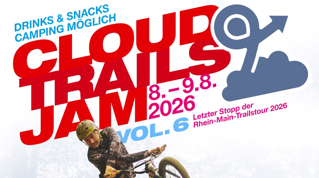 Der Cloud 9 Trailsjam 2026 findet vom 08. bis 09. August statt und ist gleichzeitig der letzte Stopp der diesjährigen Rhein-Main-Trailstour.