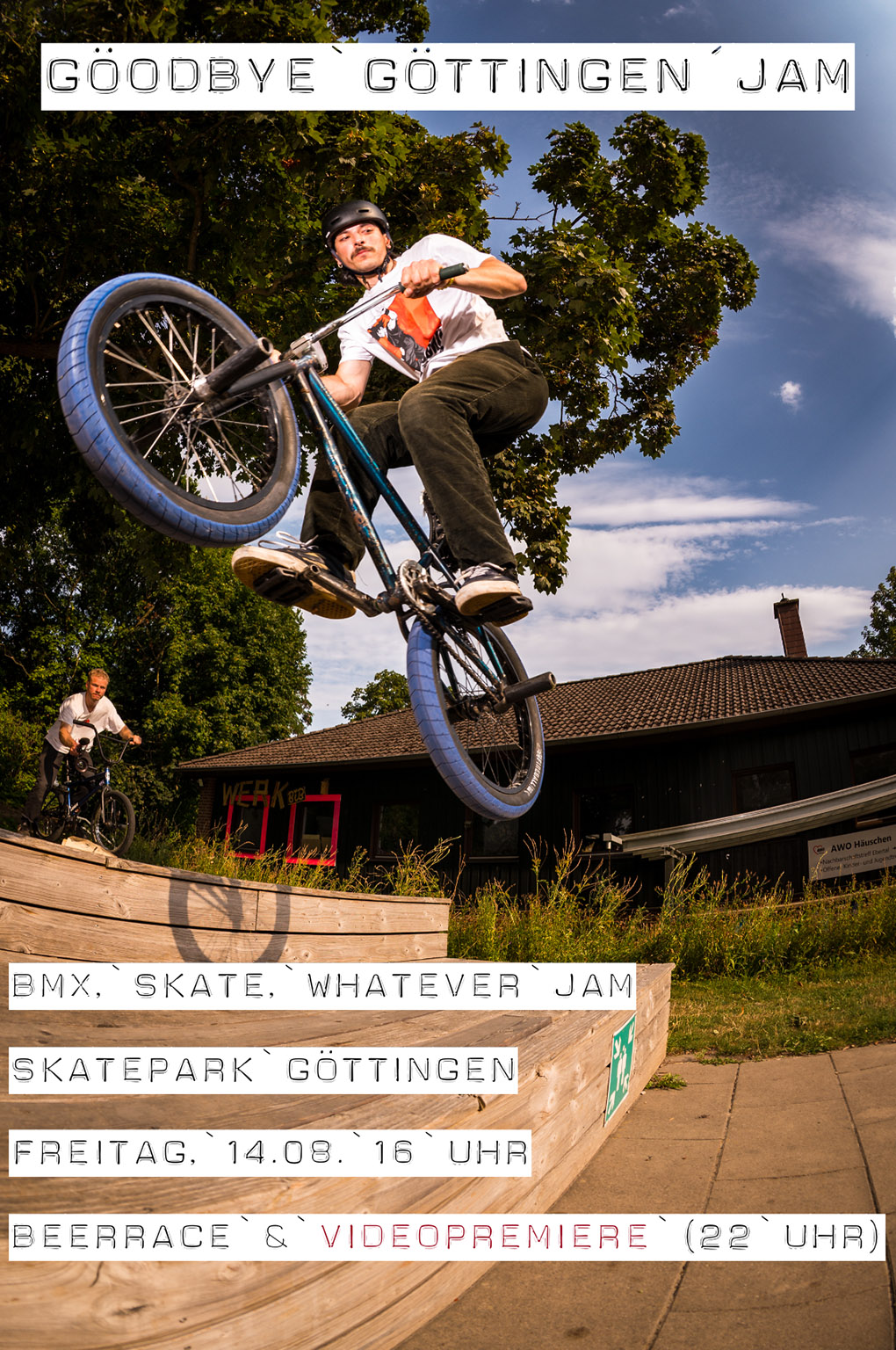 Malte Thumann verabschiedet sich aus Göttingen und lädt aus diesem Anlass zu einem kleinen Jam mit Videopremiere auf der lokalen Skaterbahn.