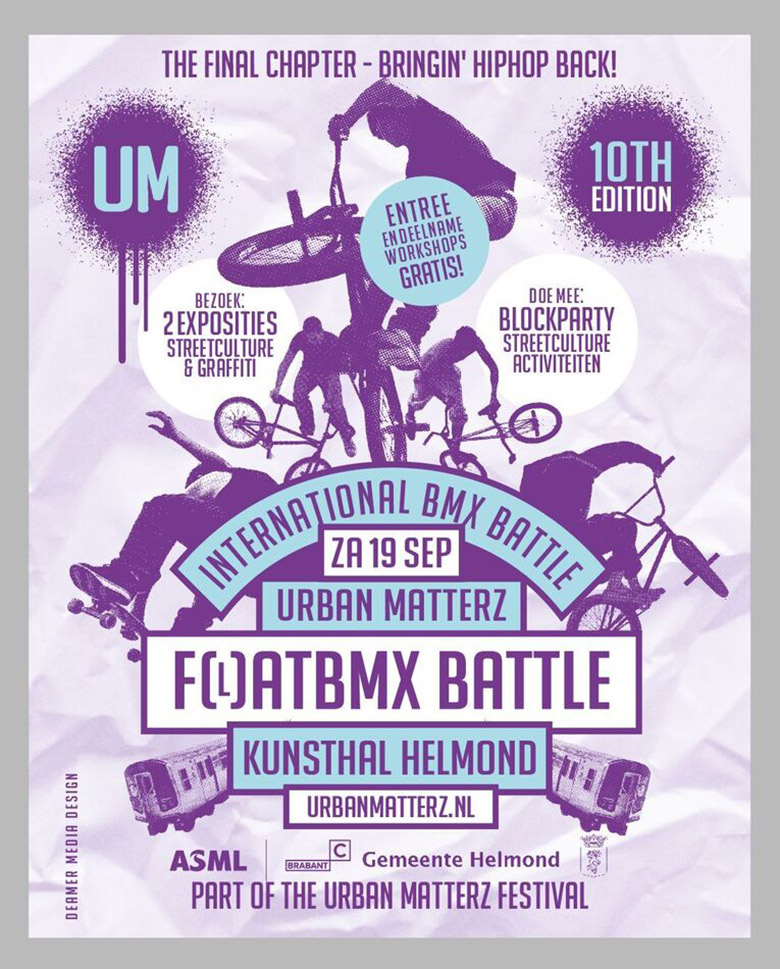 Am 19.09.2026 findet in Helmond der Urban Matterz F(L)AT BMX Battle statt, beim dem acht hochkarätige Flatlander gegeneinander antreten.