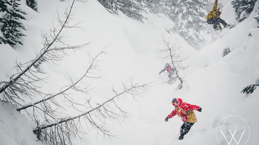 Powder-Action in Livigno mit Mario Käppeli, Thomas Feurstein und Sebi Geiger; Foto: Rudi Wyhlidal