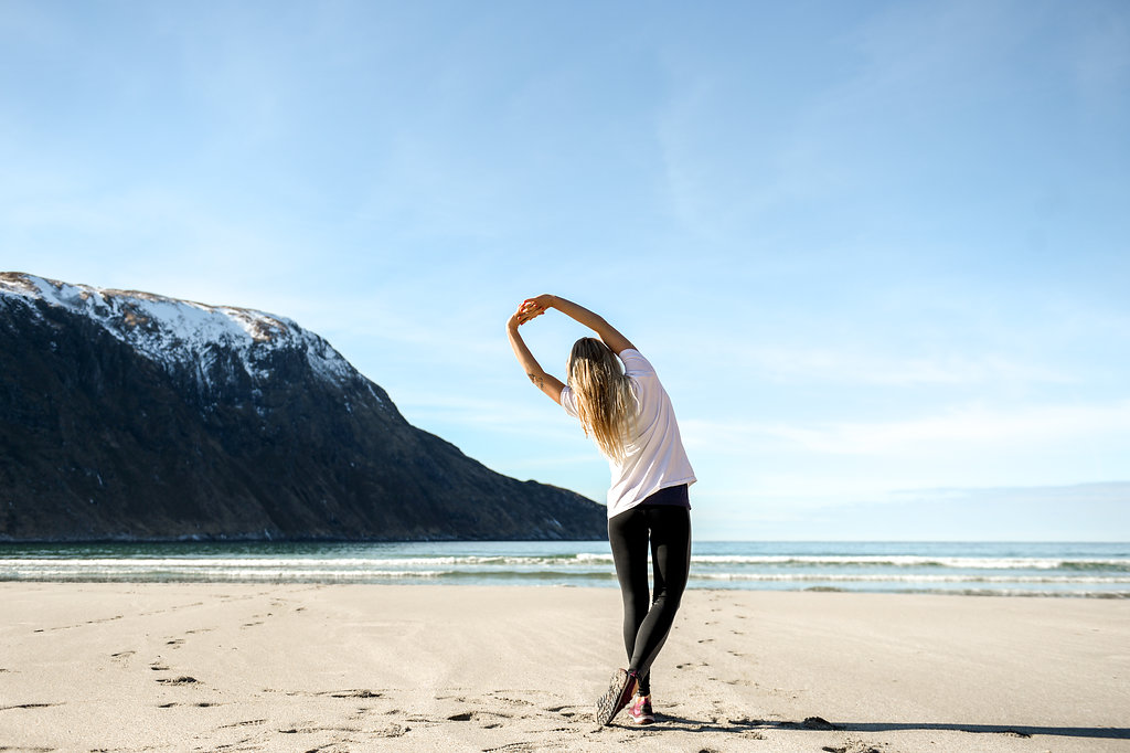 Trailrunning am Strand zum fit werden - Stretching