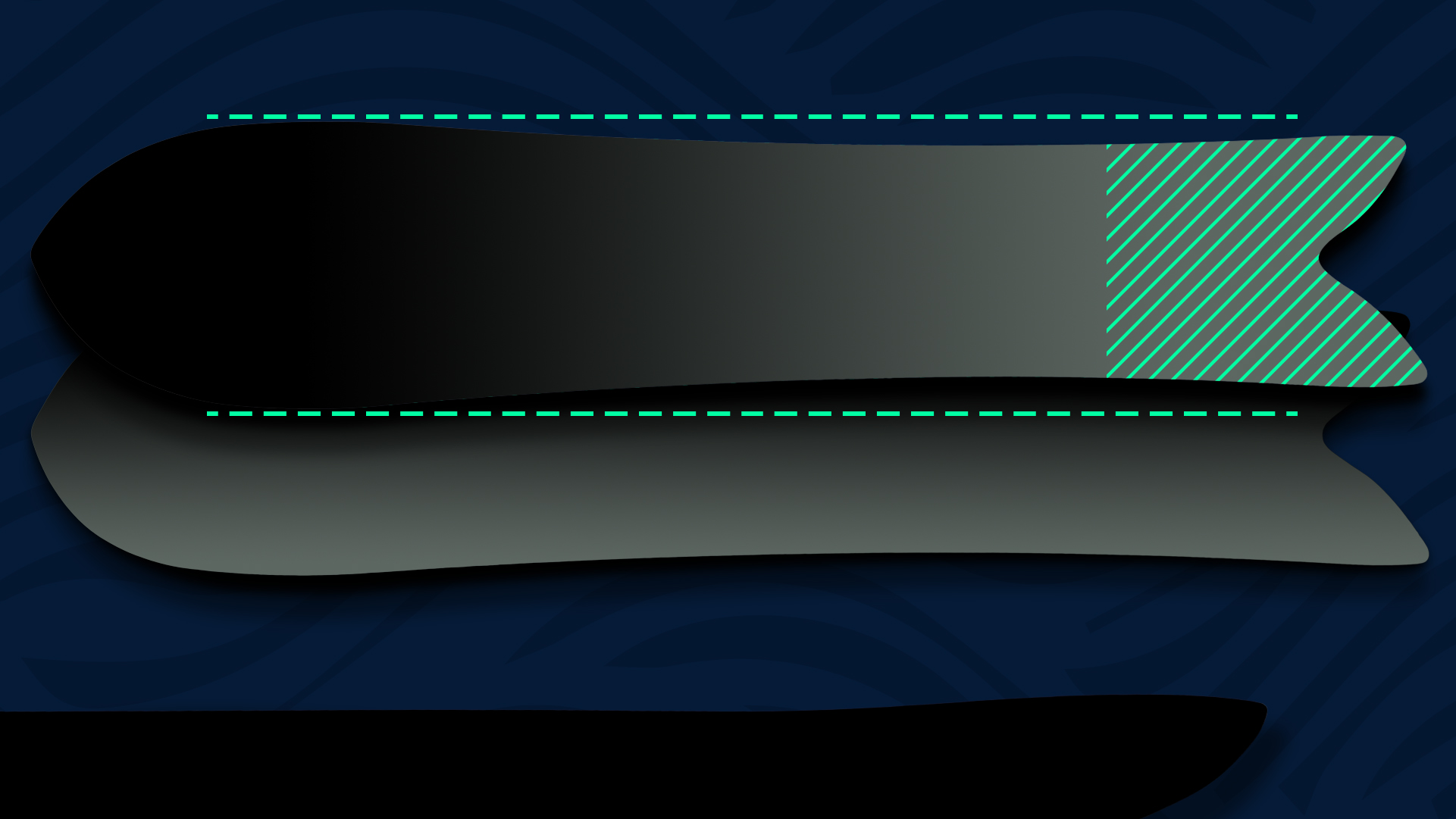 funshape, fish tail, snowboard