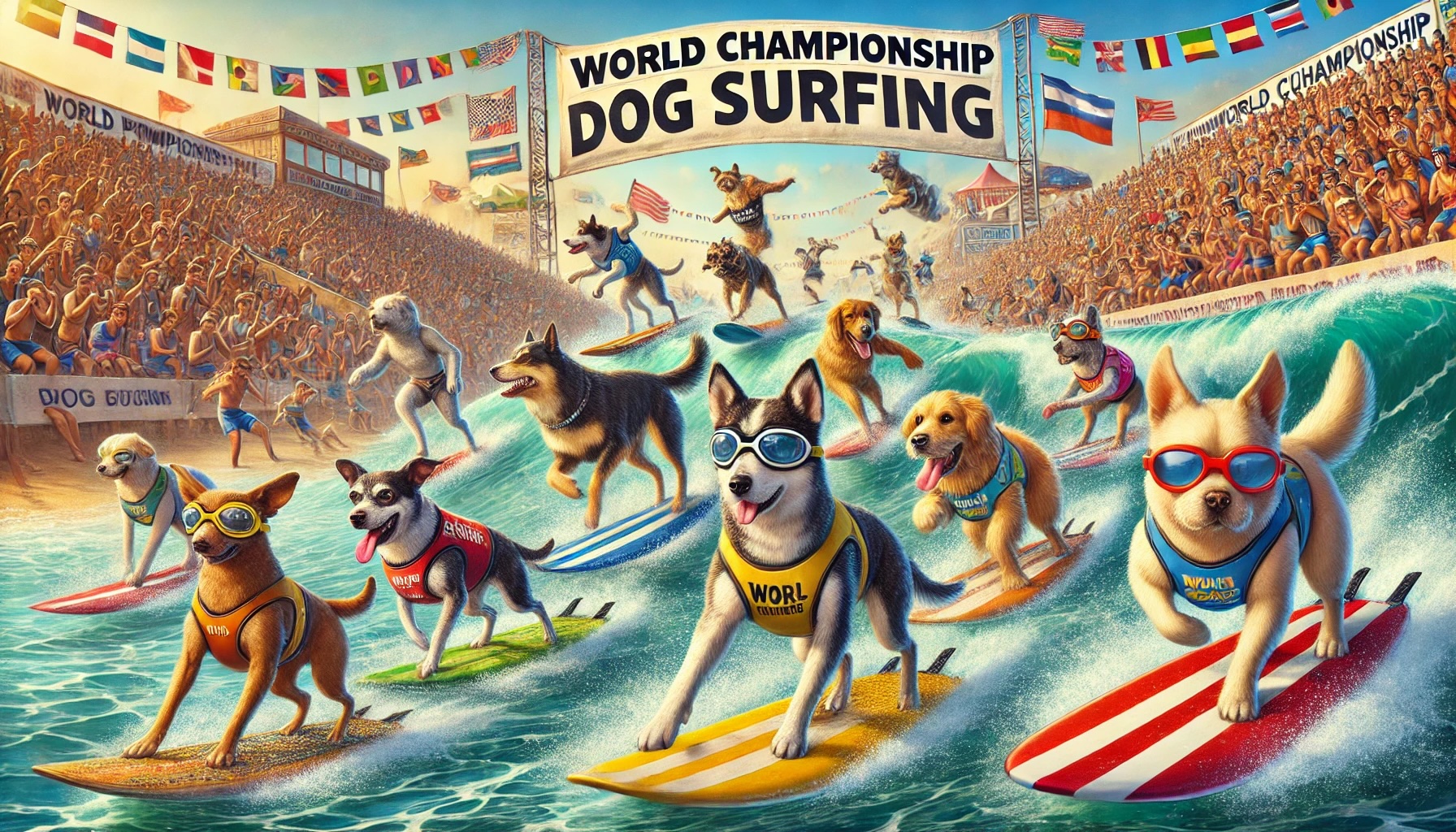Hunde Surf Weltmeisterschaft