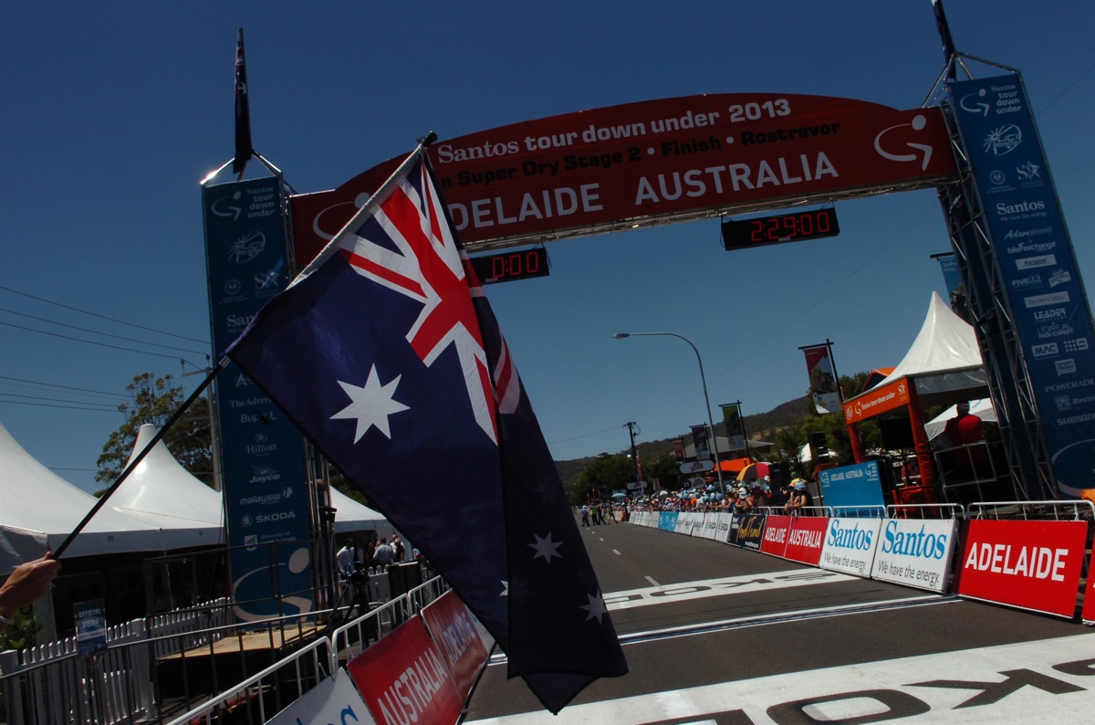 Stage two, Tour Down Under 2013, Rostrevor, finish line