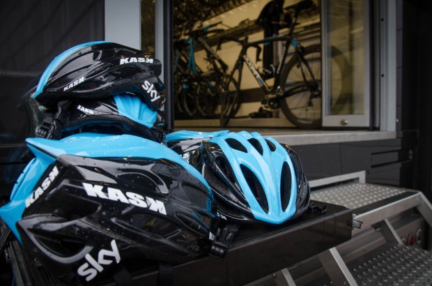 Helmets, Team Sky, pic: ©Paul Hayes-Watkins, used with permission