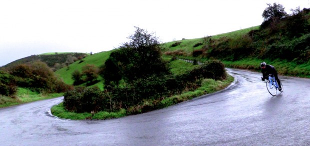 Wet road cornering