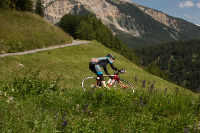 Testfahrt mit dem BMC SLR03 Tiagra auf einem 10km Testparcours in Lenzerheide. (Foto: Oliver Burgess/BMC)