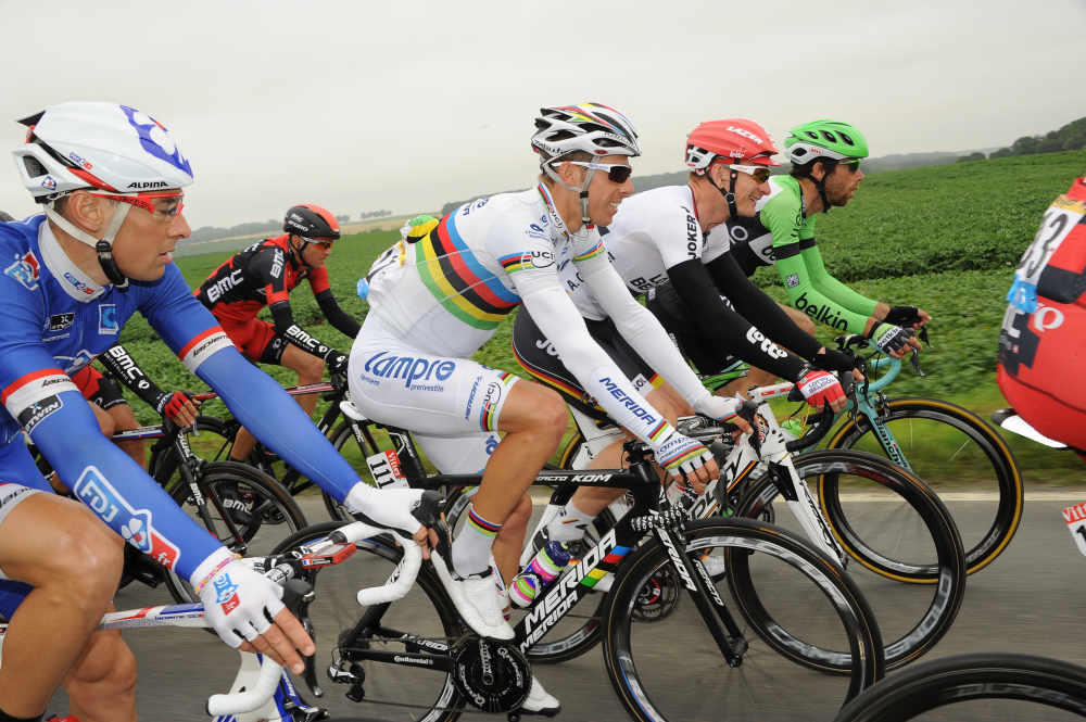 Andre Greipel und Rui Costa finden immer Zeit für einen Plausch