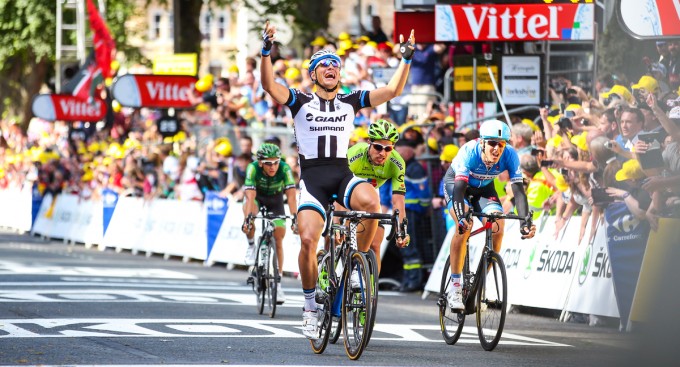 1. Etappe - Marcel Kittel siegt auf der Etappe zwischen Leeds und Harrogate (UK) im Zielsprint. (Foto: Alex Whitehead/swpix.com)