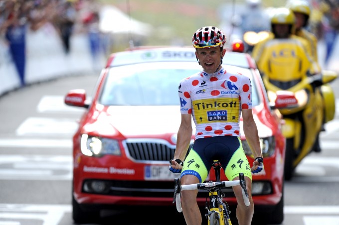 17. Etappe - Erneut kann sich Rafal Majka (Tinkoff-Saxo) energisch gegen Rodriguez durchsetzen und zementiert sein Bergtrikot in Saint Lary Soulan mit seinem zweiten Tageserfolg. (Foto: Sirotti)