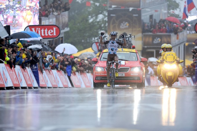 8. Etappe - Blel Kadri (AG2R) gewinnt als Solist die erste Etappe für Frankreich zwischen Tomblaine und Gerardmer. (Foto: Sirotti)