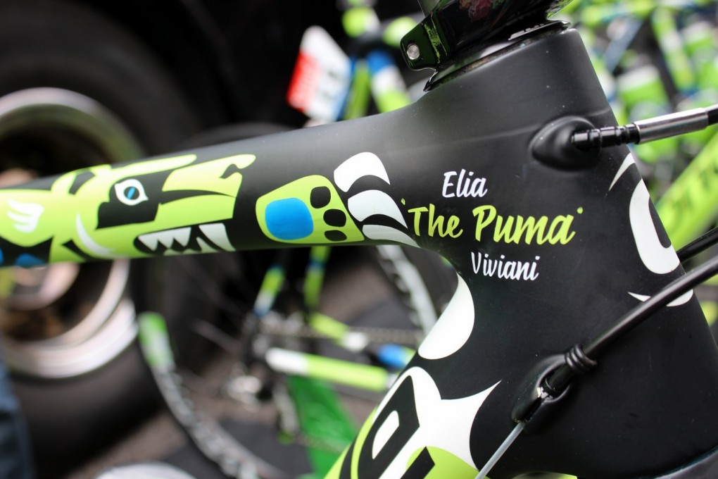 Jeder Cannondale-Fahrer bekam ein Bike mit spezieller Tier-Lackierung spendiert. Das Tier soll die Persönlichkeit und den Fahrstil des Fahrers widerspiegeln.