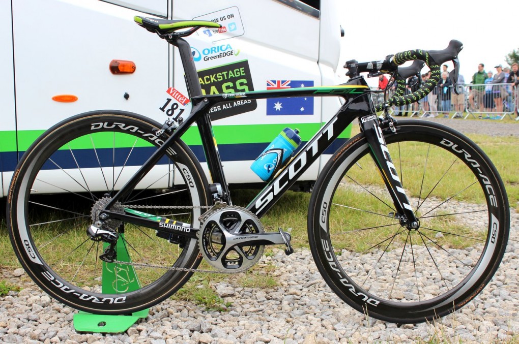 Simon Gerrans (Orica-GreenEDGE) ist im Januar zum zweiten Mal australischer Meister geworden und bekam deshalb ein spezielles Scott Foil für die Tour de France 2014 gestellt.