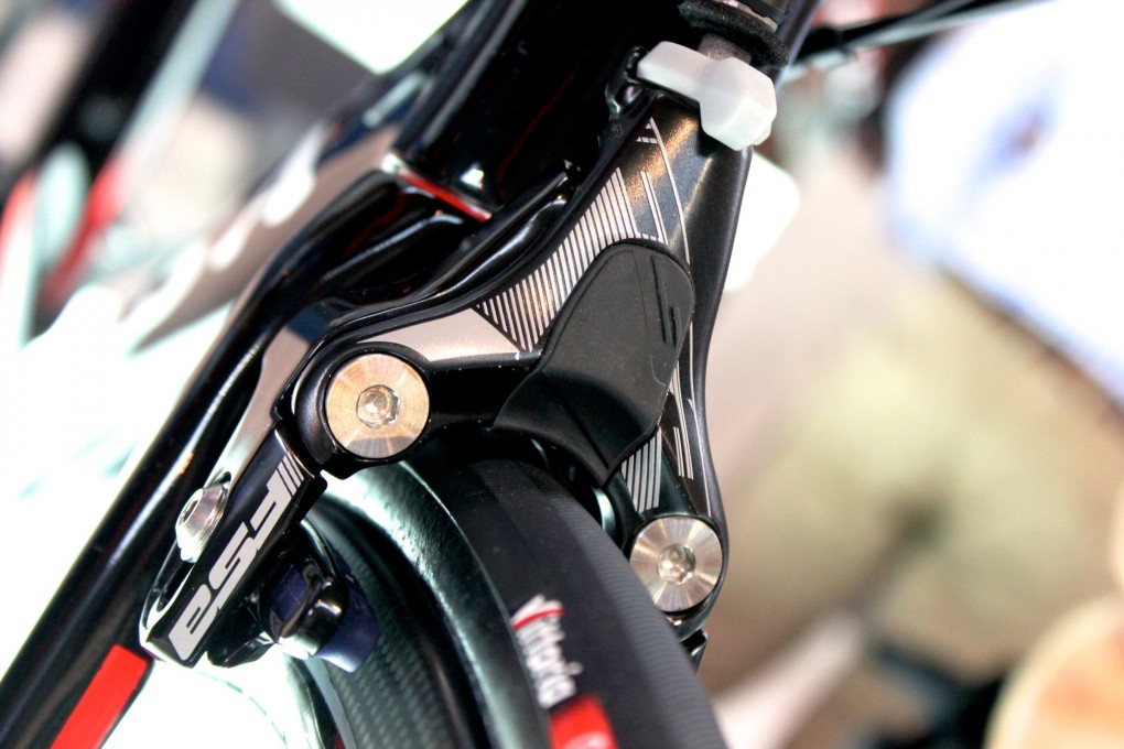 Neue Bremsen für das De Rosa King XS. Die letzten Tests waren zur Eurobike noch nicht abgeschlossen.