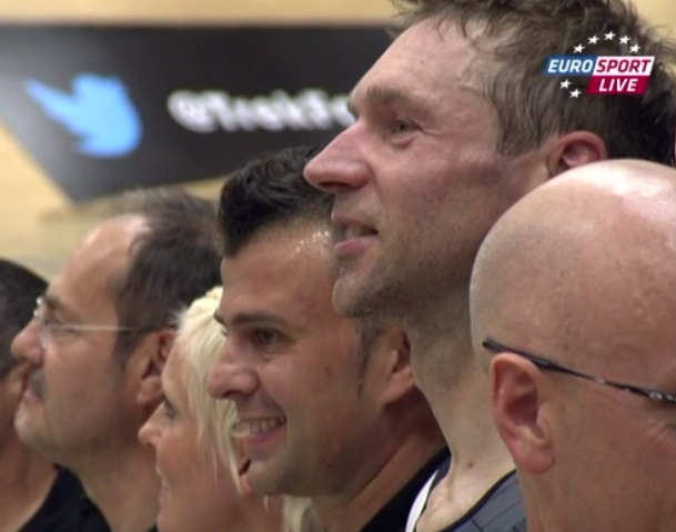 Jens Voigt bei der Siegerehrung.