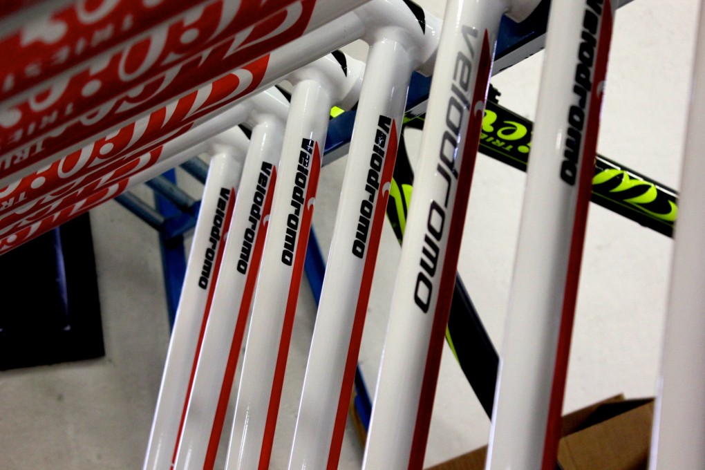 Einige Bahnradrahmen von Wilier.