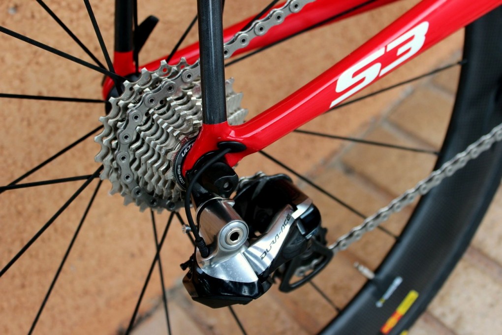 Am Cervelo S3 von David Millar finden wir eine Shimano Dura-Ace Di2-Gruppe.