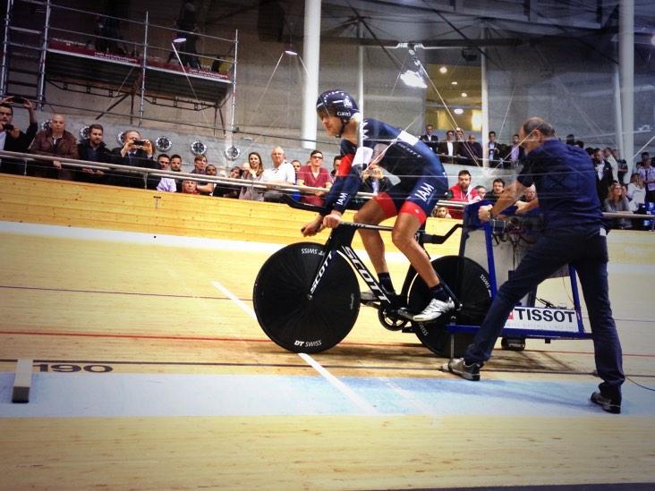 Matthias Brändle beim Start in seine Rekordfahrt.