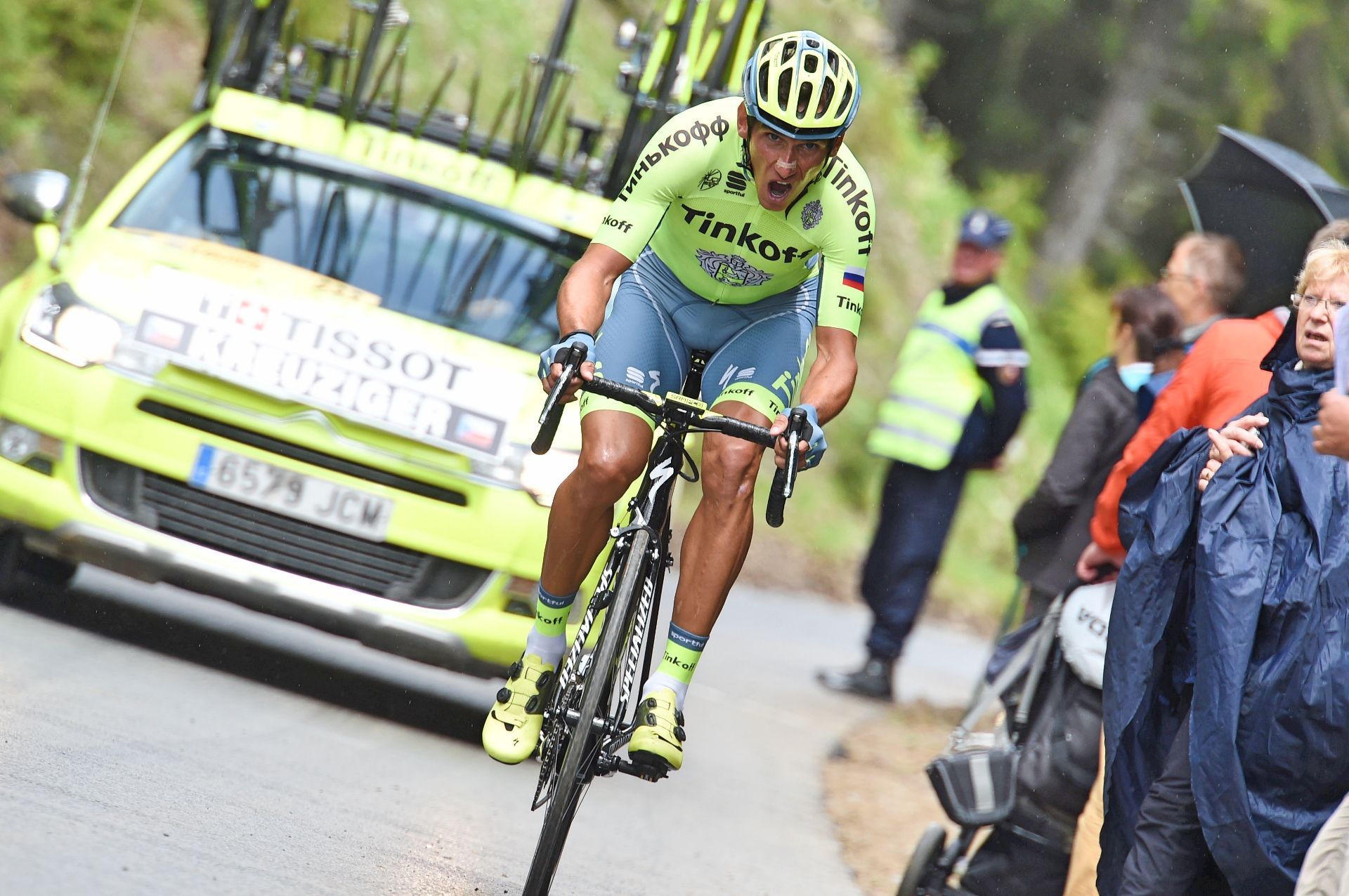 Roman Kreuziger wird Alberto Contadors rechte Hand in den Bergen sein, sieht hier aber nicht aus, als würde er sich zurückhalten. Foto: Sirotti
