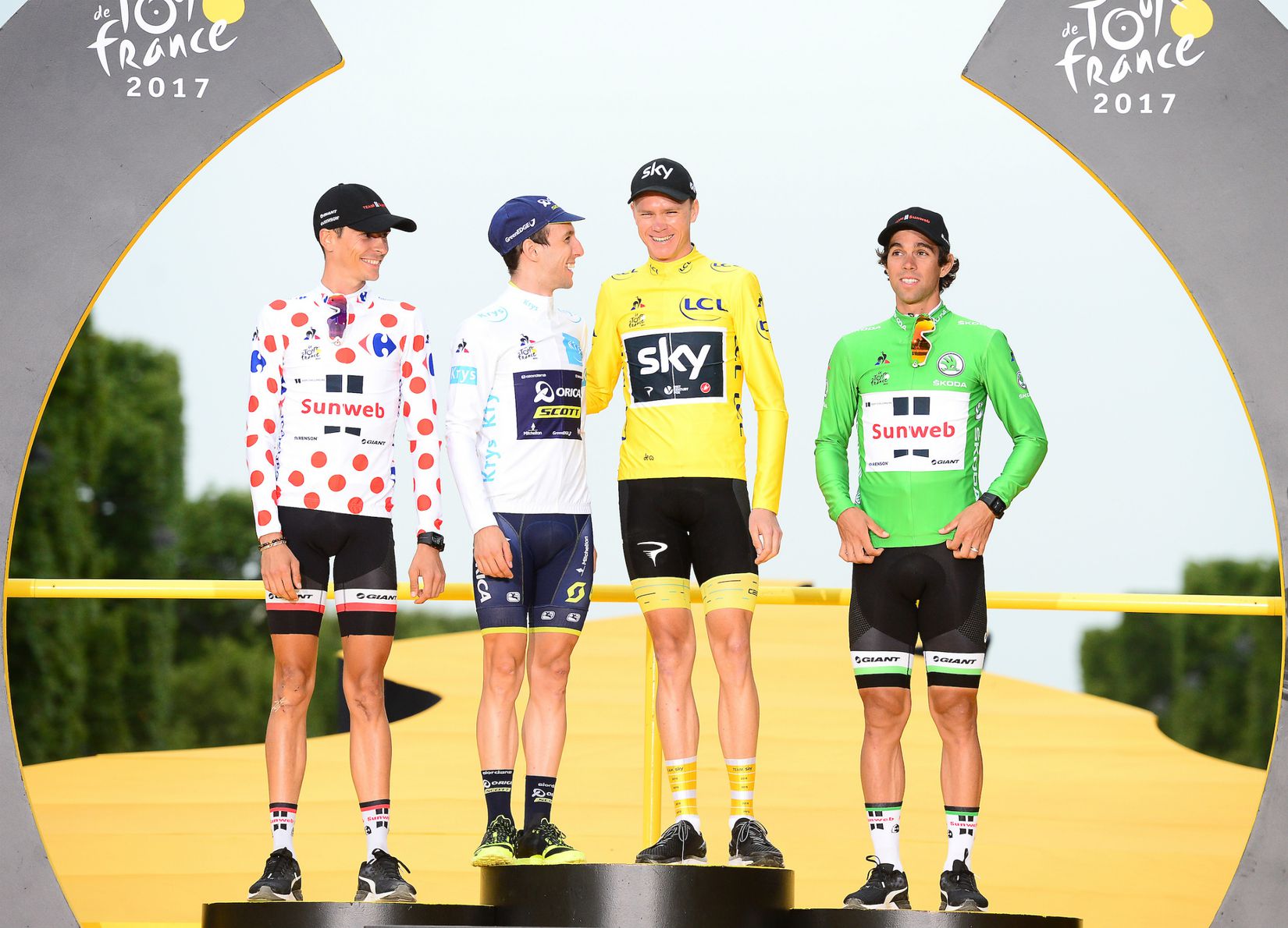 Tour de France 2017: Chris Froome während der Siegerehrung