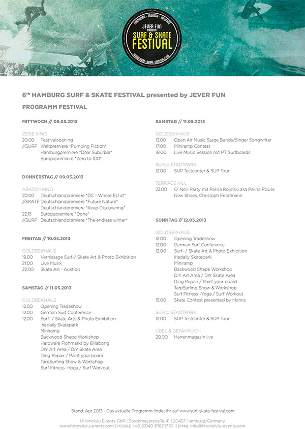 Programm Surf & Skate Festival