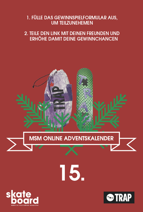 trap skateboards x monster skateboard magazine adventskalender