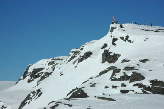 Rider on top of the FWT Face in Roldall