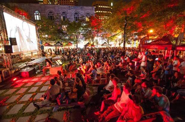 The North Face outdoor screening taking place in Montreal's Quar