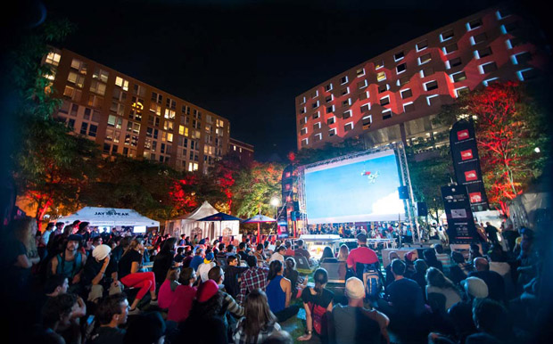 The North Face outdoor screening taking place in Montreal's Quar