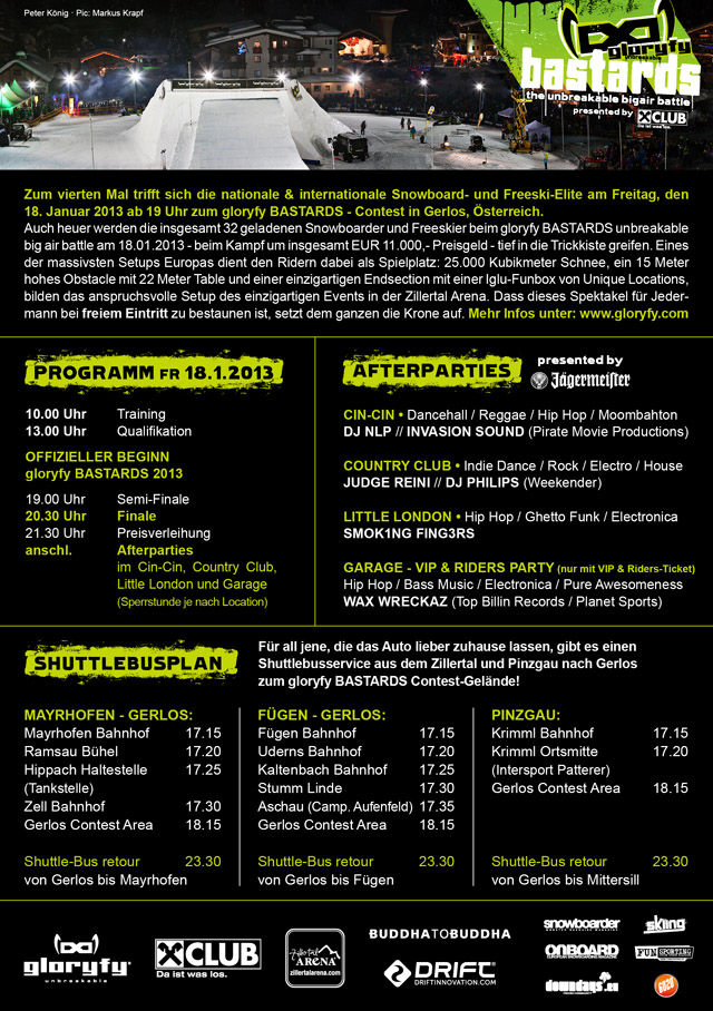 gloryfy BASTARDS A5 Flyer 2013-2