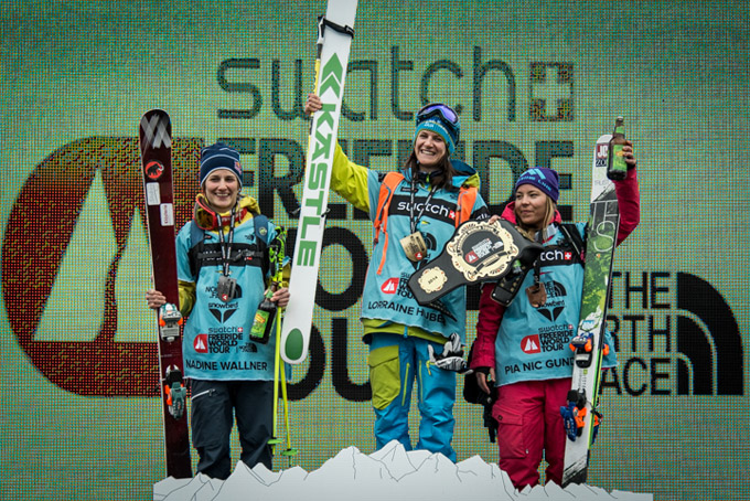 Swatch Freeride World Tour by The North Face 2014: The best riders on the best mountains in the ultimate freeride competition. In 2014, the Swatch Freeride World Tour goes into its 7th season and consists of six (6) stops in Courmayeur Mont-Blanc (Italy), Chamonix-Mont-Blanc (France), Fieberbrunn Kitzbüheler Alpen (Austria), Revelstoke (Canada), Snowbird (USA) and the final in Verbier (Switzerland).