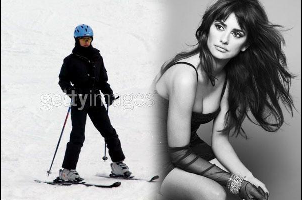 Penelope Cruz Skiing