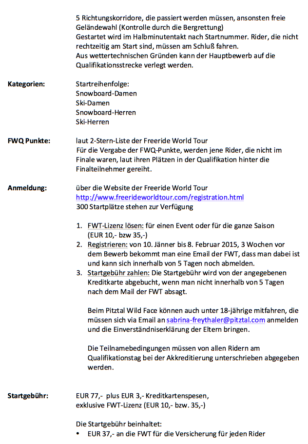 Pitztal Wild face Rider Info 2