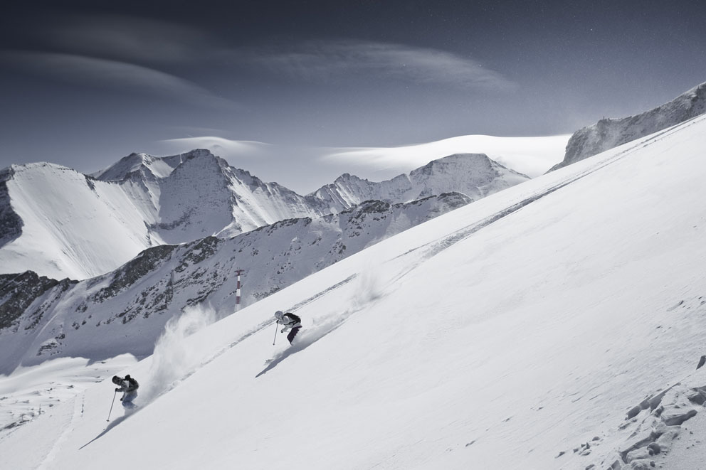 Die Freeriderouten bieten viel Platz für eine individuelle Abfahrt.