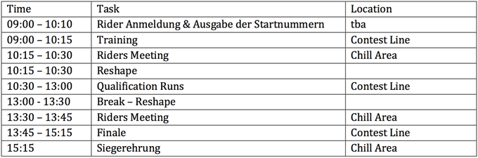 Timetable Schilthorn Open