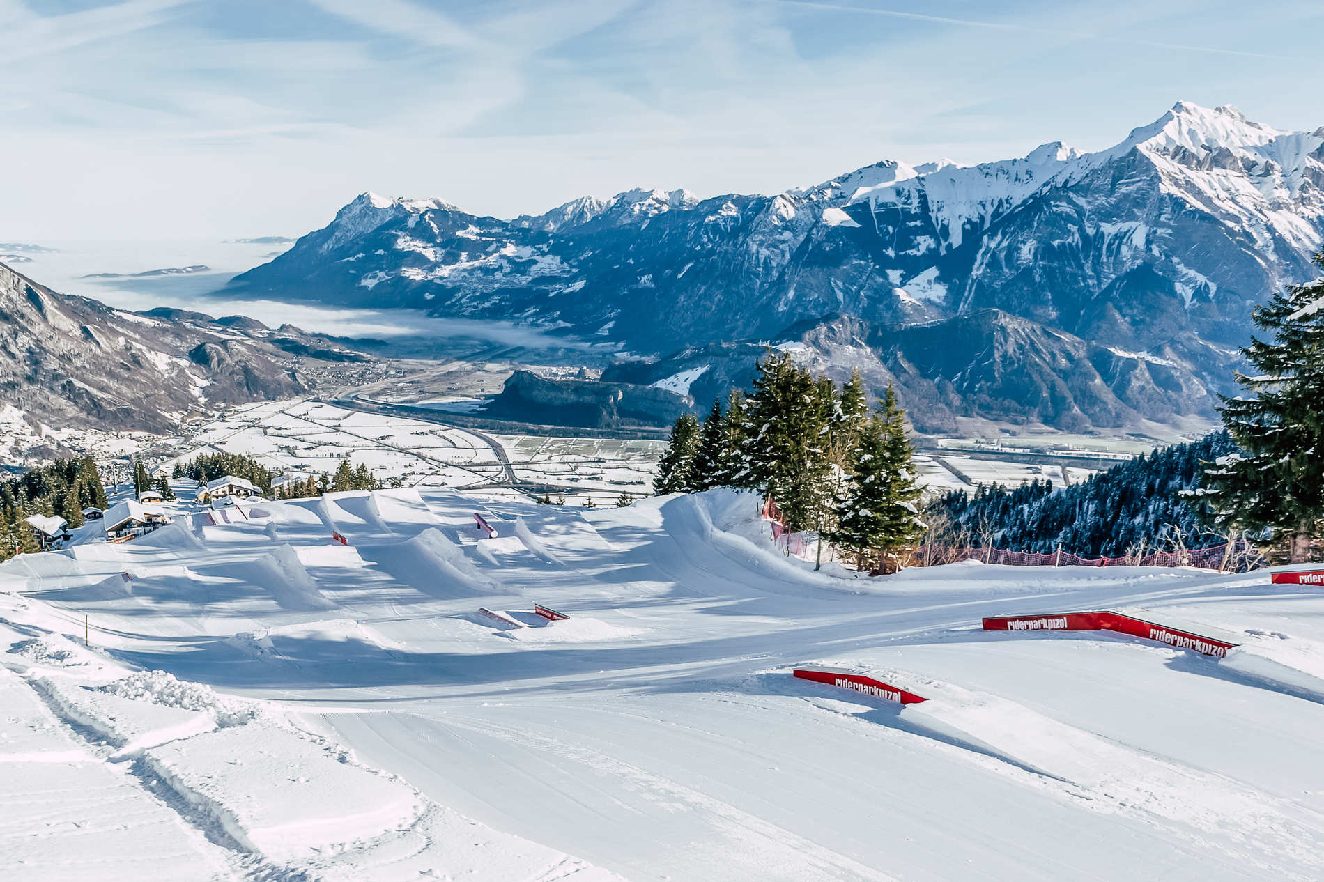 Das Setup im Riderpark Pizol. credit: Michael Donadel