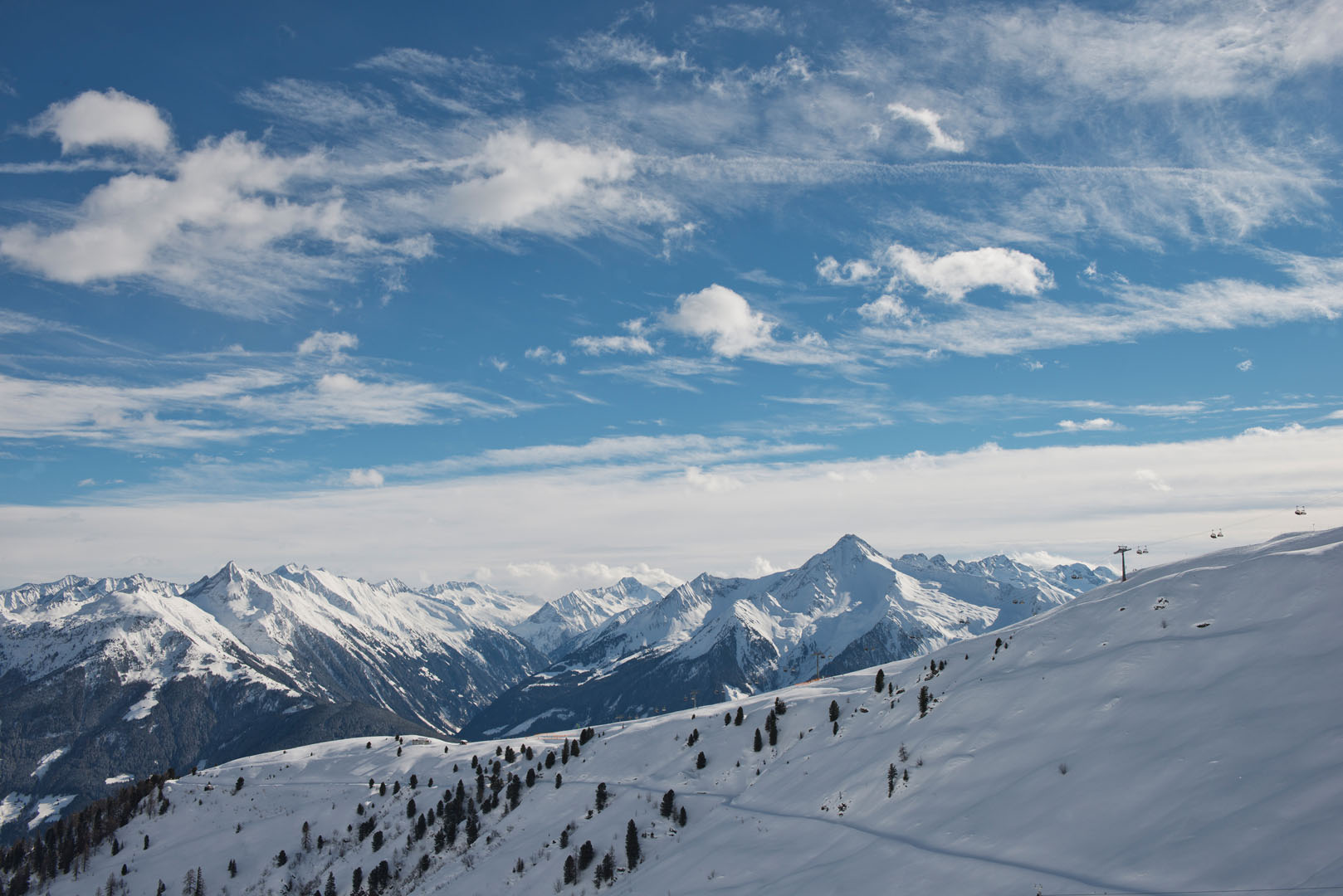 Traumhafter Ausblick im Skigebiet Mayrhofen. credit: Mayrhofner Bergbahnen