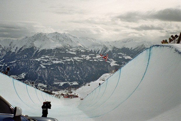 so schaut Style aus. Hitsch vor der Aussicht vom Crap Sogn Gion