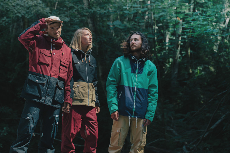Colour Wear, left to right: Shelter jacket - 10,000mm/10,000g - £180 | CLWR pants - 10,000mm/10,000g - £125 | Bust jacket - 10,000mm/10,000g - £155 | Stencil pants - 10,000mm/10,000g - £110 | Block jacket - 10,000mm/10,000g - £140 | CLWR pant - 10,000mm/10,000g - £125